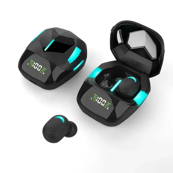 Black tws g7s small earbuds original gaming with powerbank true wireless silicone earbuds noise cancelling with charging case